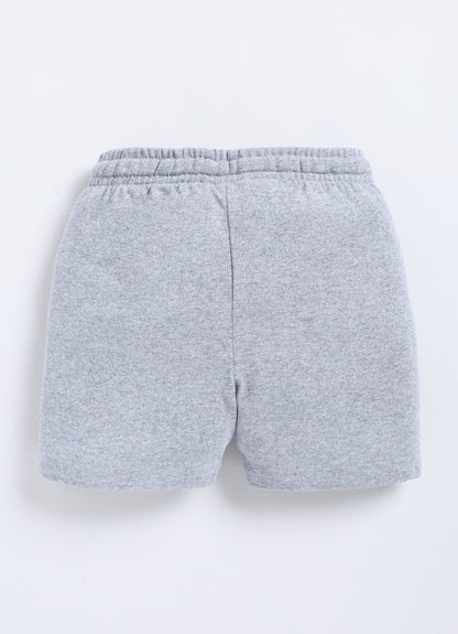 Grey Melange Shorts For Boys