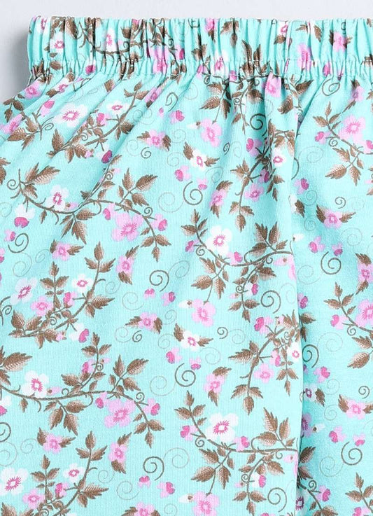 Turquoise Blue Cotton Pyjama Pants for Girls