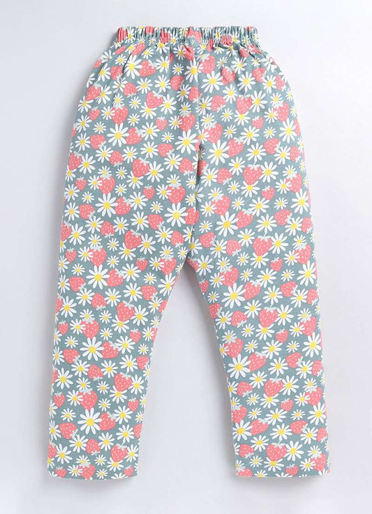 Girls Dusty Green Cotton Pyjama Pants for Girls