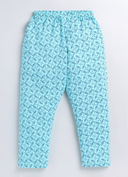 Sky Blue Cotton Pyjama Pants for Girls