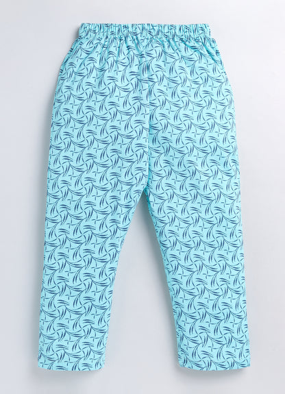 Sky Blue Cotton Pyjama Pants for Girls