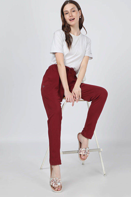 Women Rose Wine Yoga - Jogger Track Pant