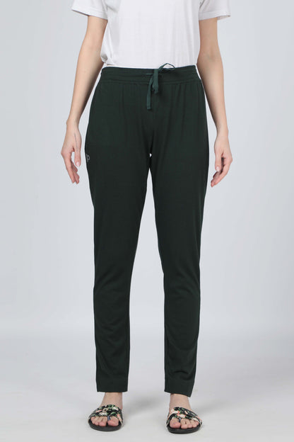 Women Emerald Green Yoga - Jogger Track Pant