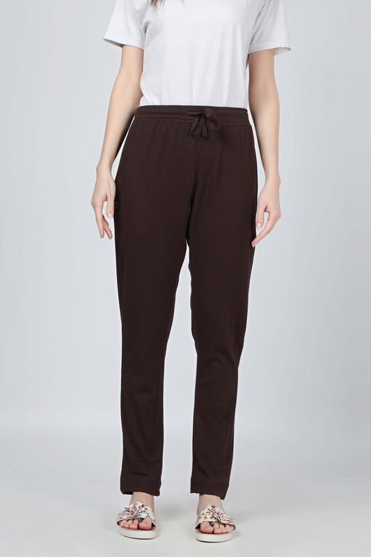 Women's Chocolate Brown Yoga Jogger Track Pants – Soft & Stretchable