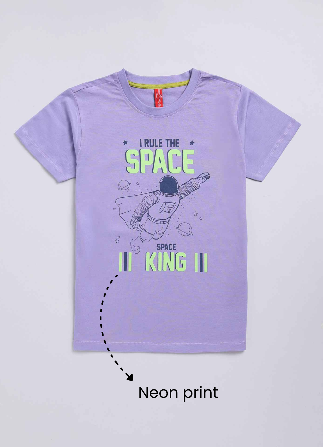 Rule the space king cotton t-shirt for boys