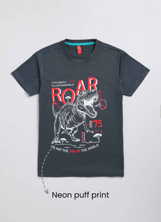 Roar Cotton Midnight Navy T-Shirt for Boys – Soft & Comfortable