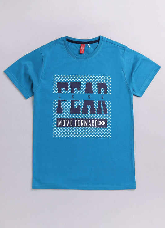 No fear print cotton t-shirt for boys