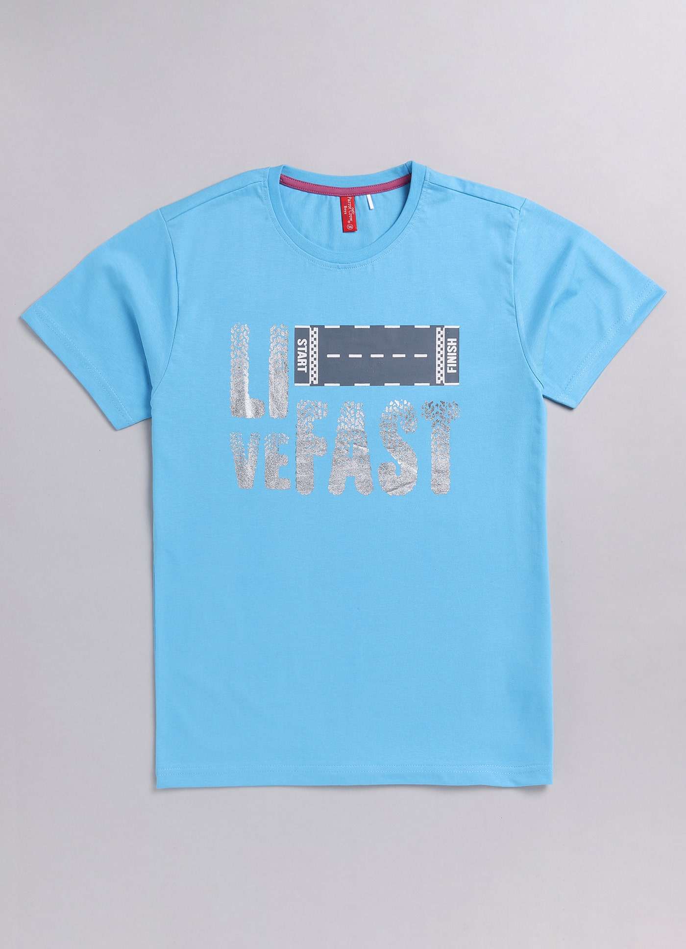 racing track print cotton t-shirt for boys