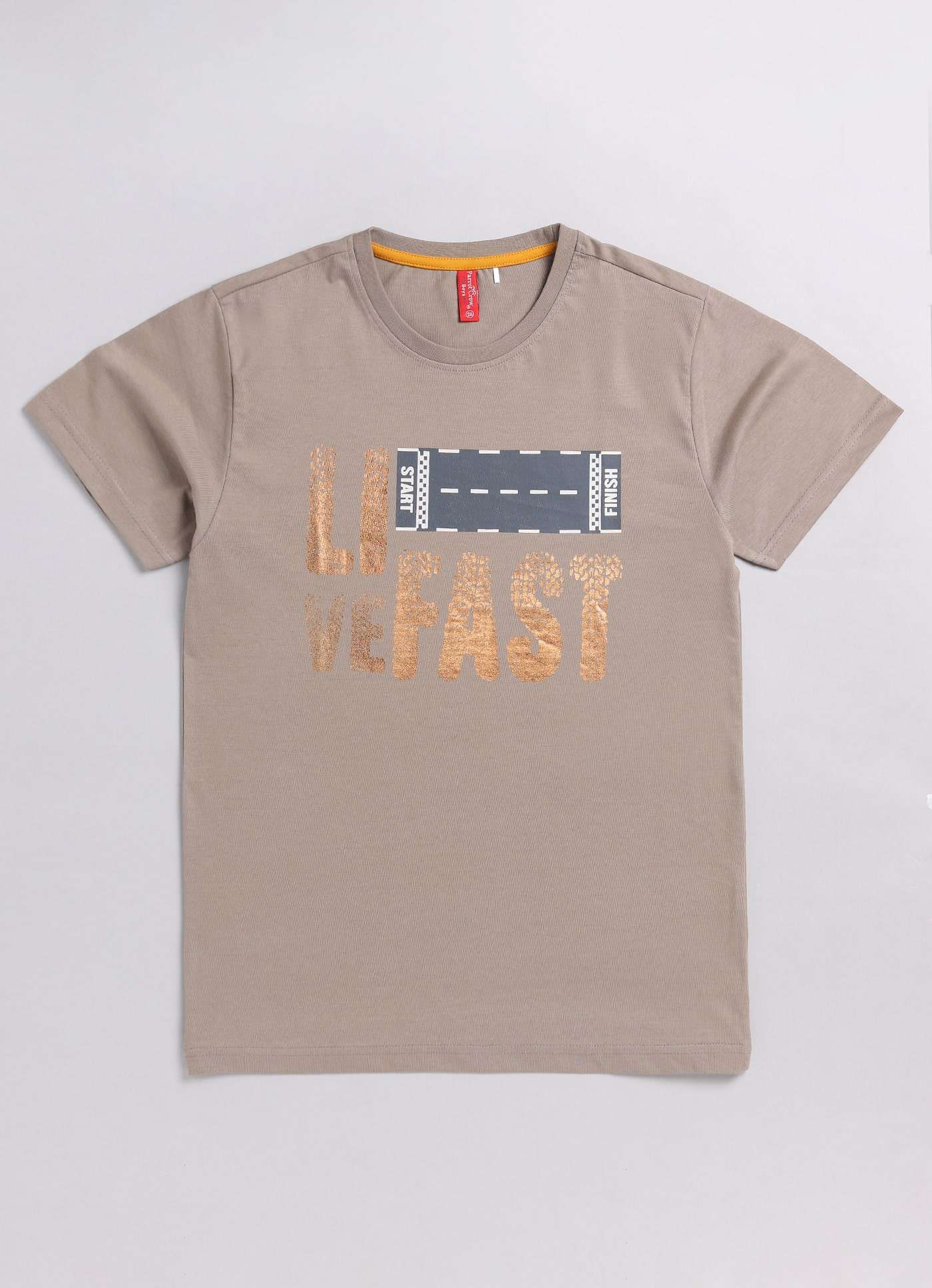 racing track print cotton t-shirt for boys