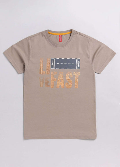 racing track print cotton t-shirt for boys