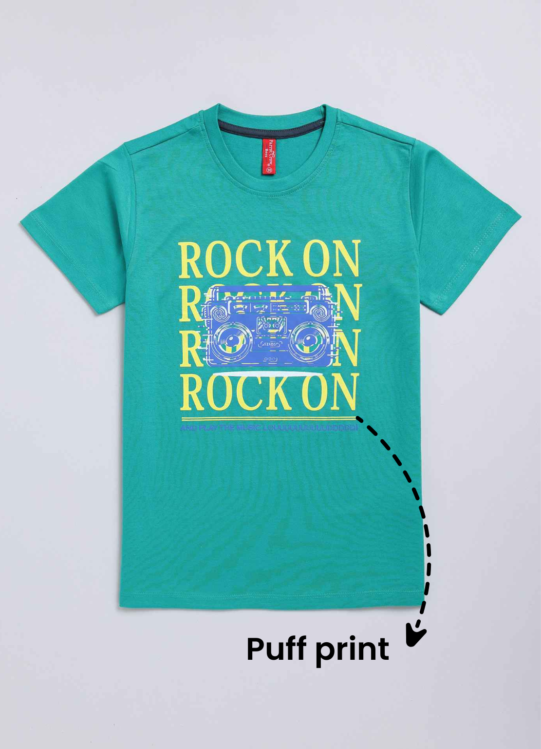 Rock on cotton t-shirt for boys