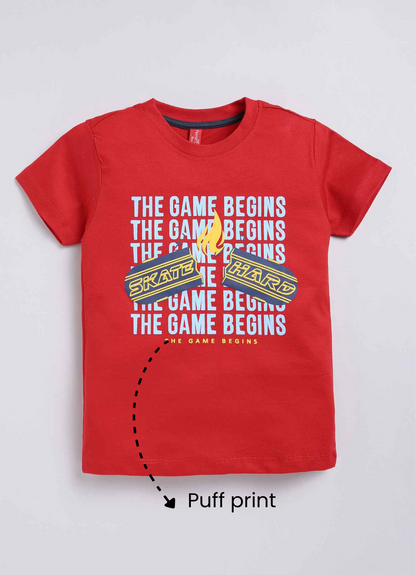 The game begins cotton t-shirt for boys