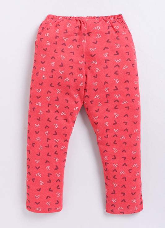 Red Cotton Pyjama Pants for Girls