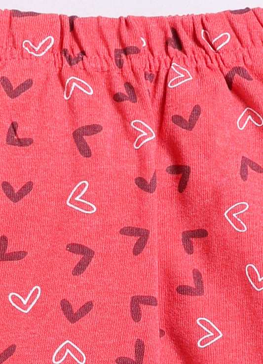 Red Cotton Pyjama Pants for Girls