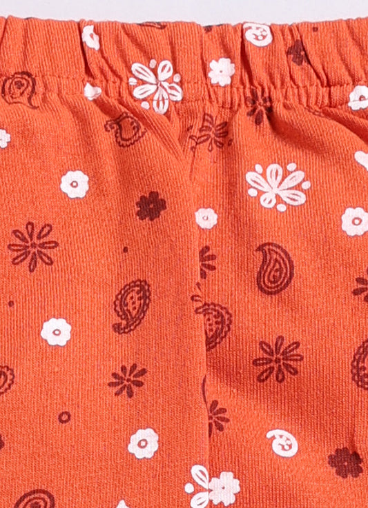 Orange Cotton Pyjama Pants for Girls