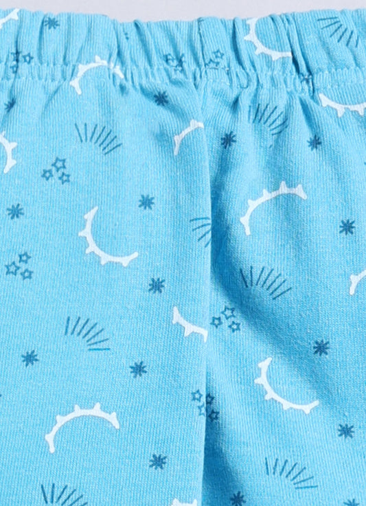 Sky Blue Cotton Pyjama Pants for Girls