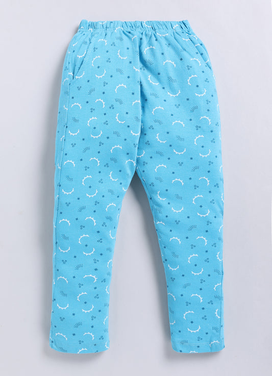 Sky Blue Cotton Pyjama Pants for Girls