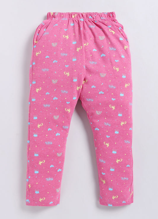 Pink Cotton Pyjama Pants for Girls