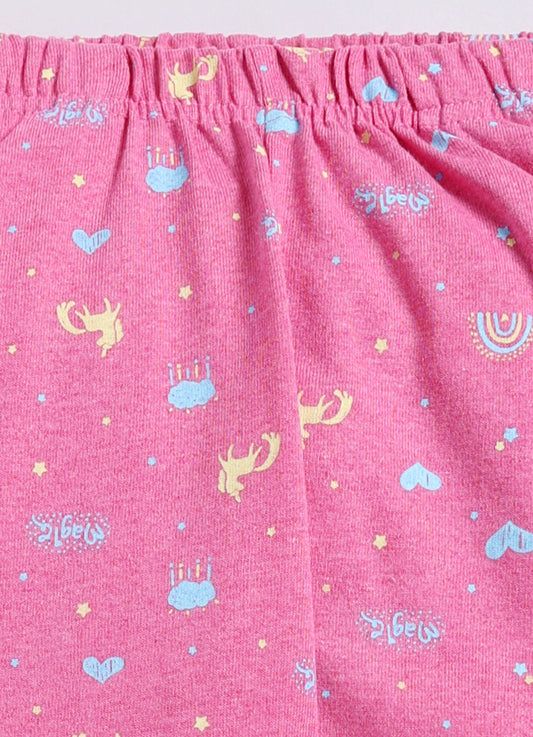 Pink Cotton Pyjama Pants for Girls