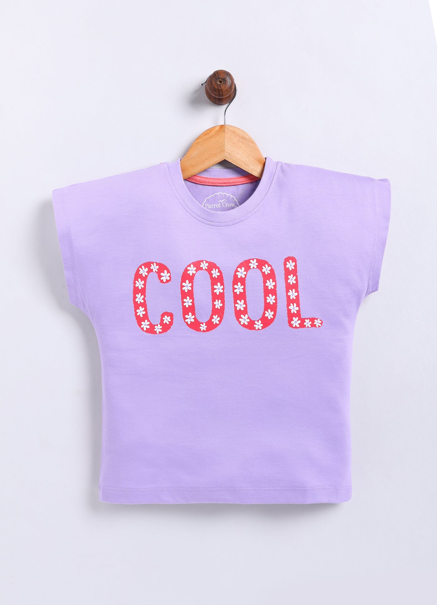 Cool print Cotton T-Shirt for Girls - Violet