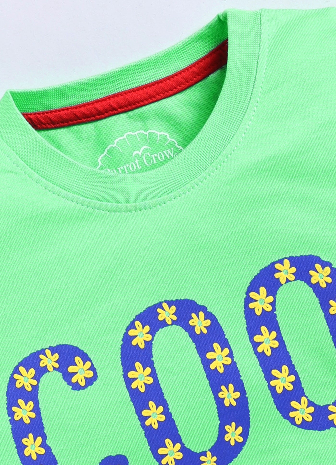 Cool Printed Cotton T-Shirt for Girls - Lime Green