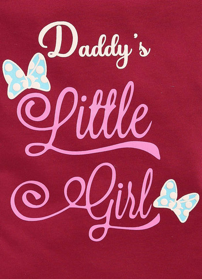 Daddy's Little Girl Text Printed Cotton T-Shirt for Girls