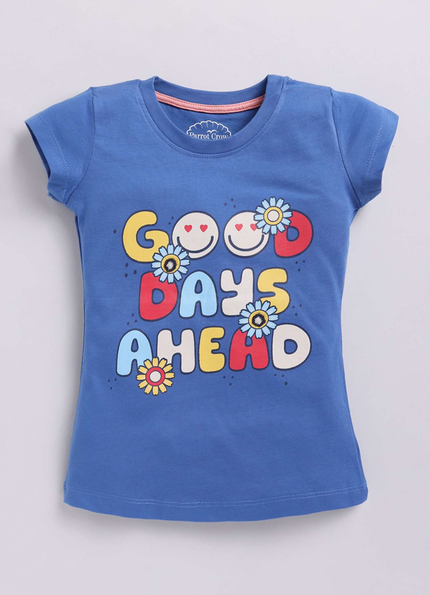 Good Days Ahead Printed Cotton T-Shirt for Girls