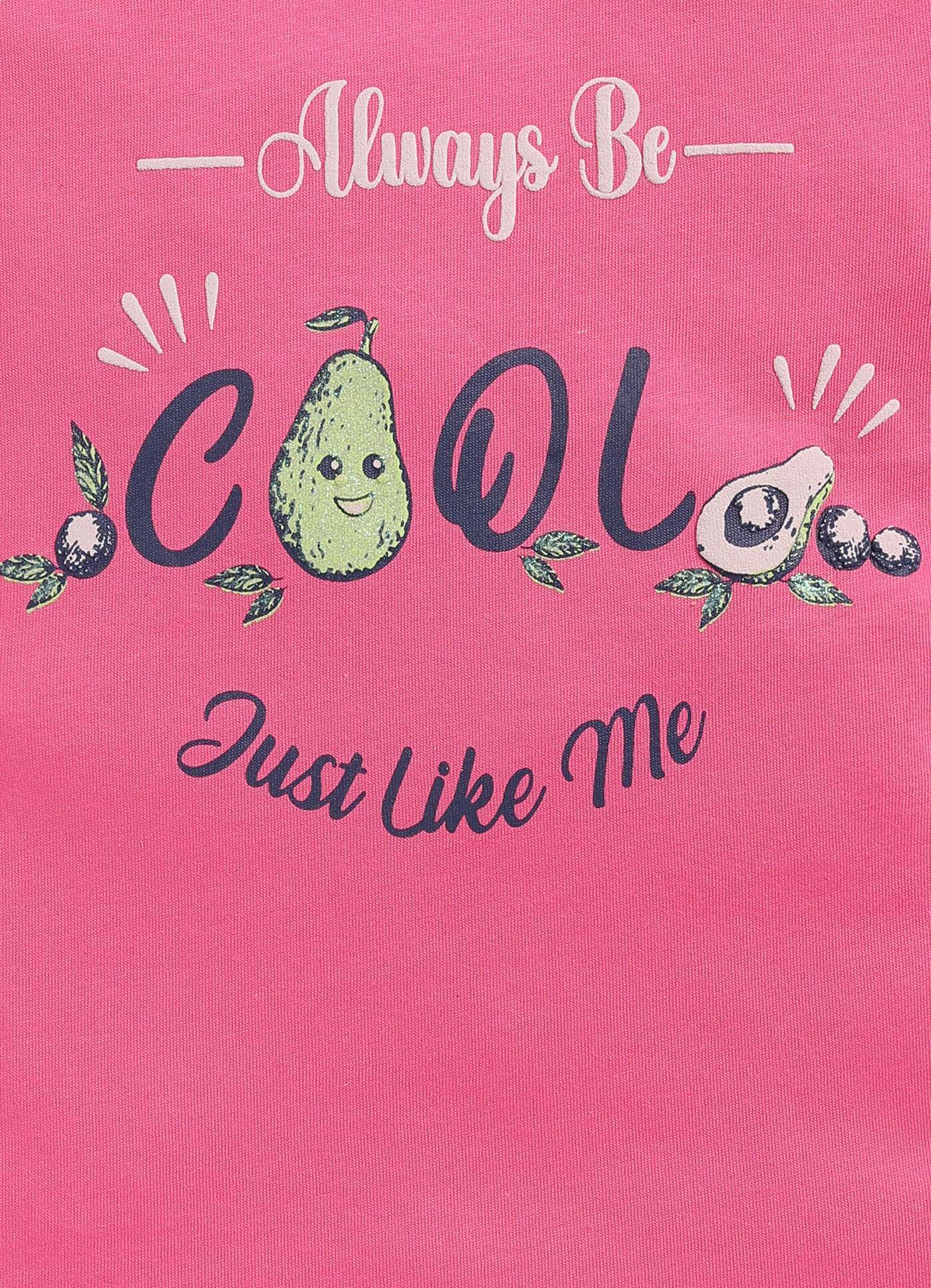 Always Be Cool Text Printed Cotton T-Shirt for Girls