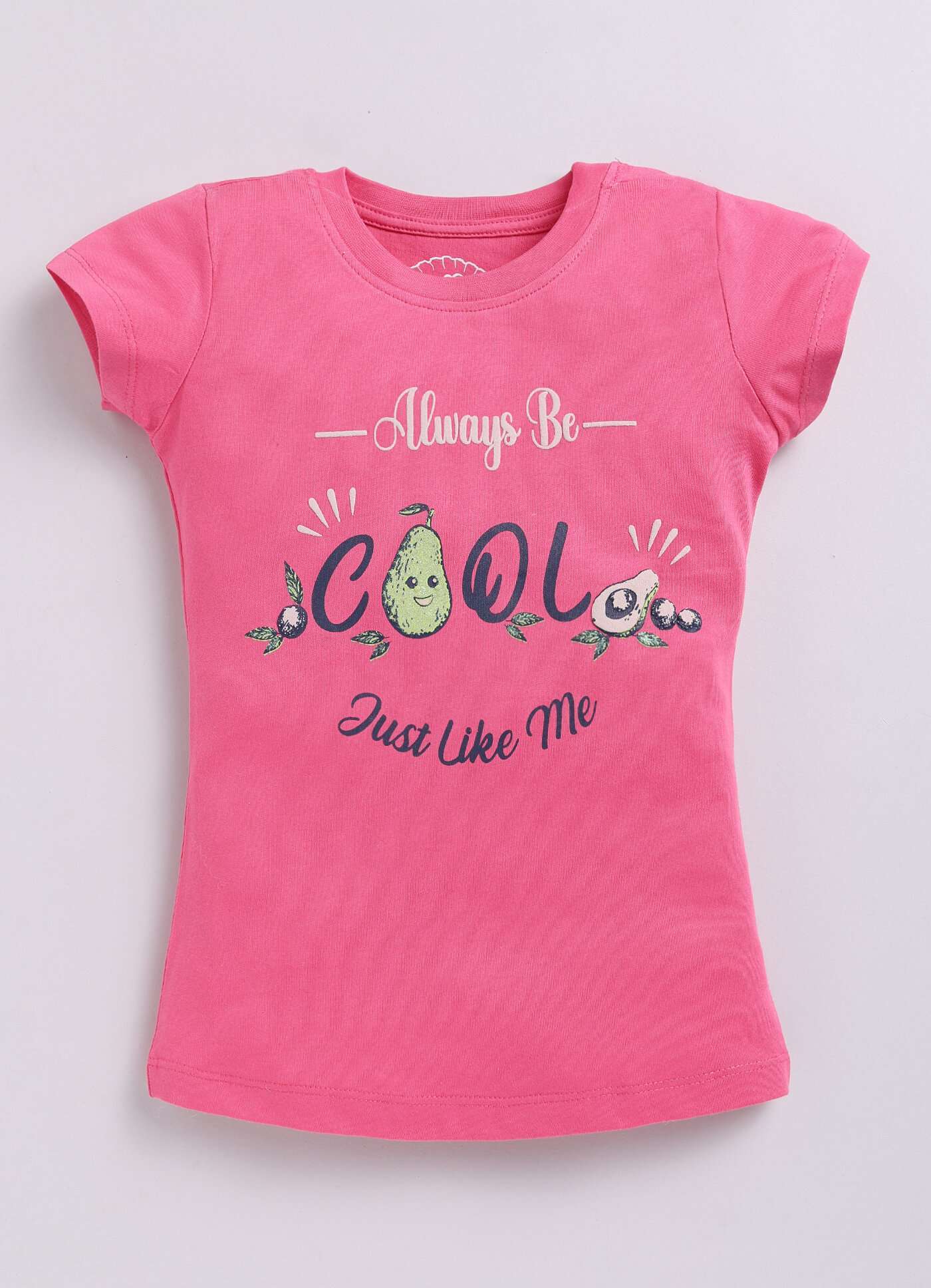 Always Be Cool Text Printed Cotton T-Shirt for Girls