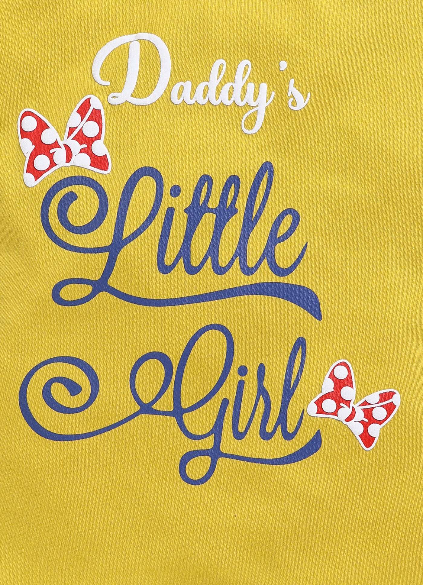 Daddy's Little Girl Text Printed Cotton T-Shirt for Girls