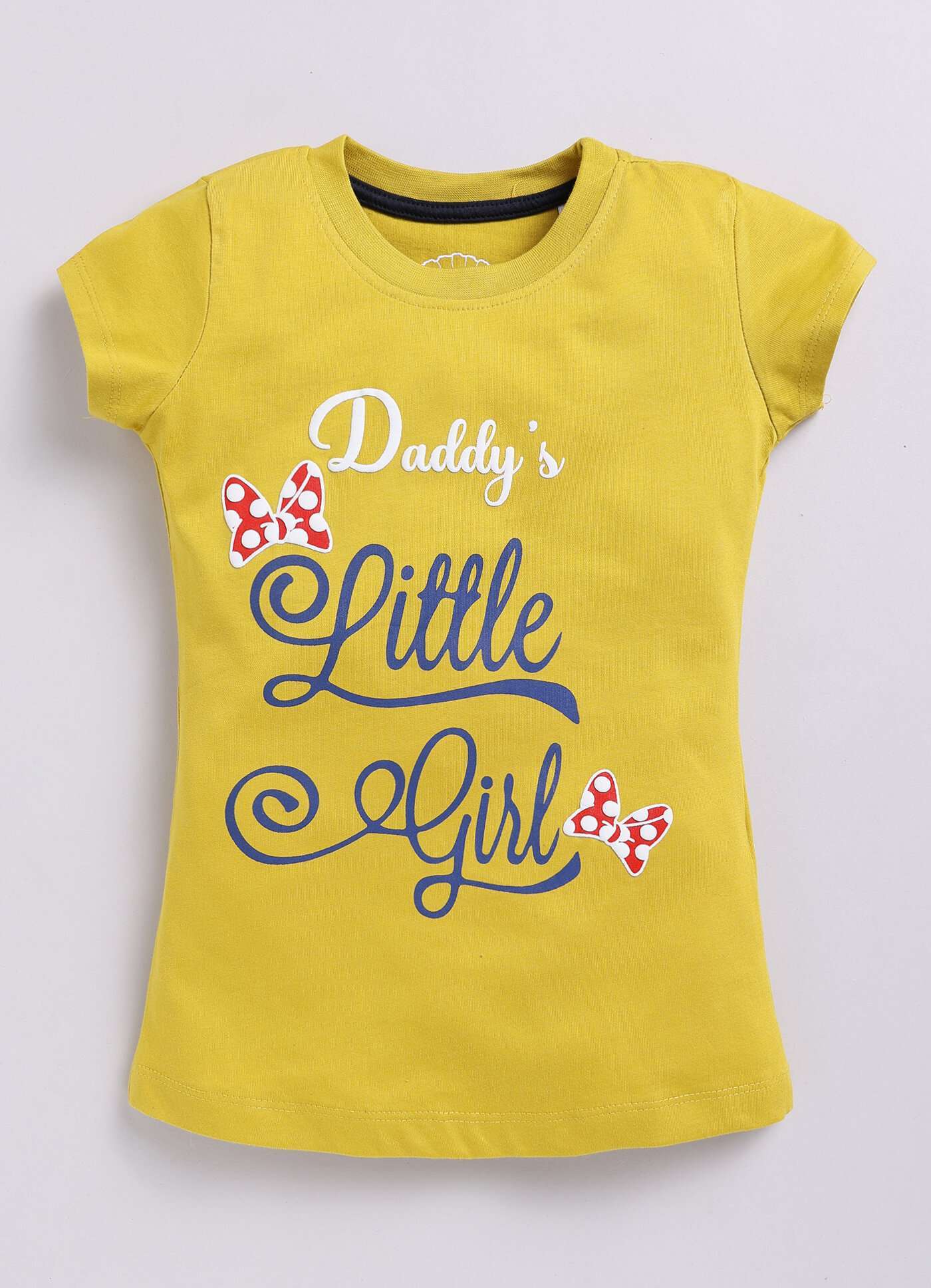 Daddy's Little Girl Text Printed Cotton T-Shirt for Girls