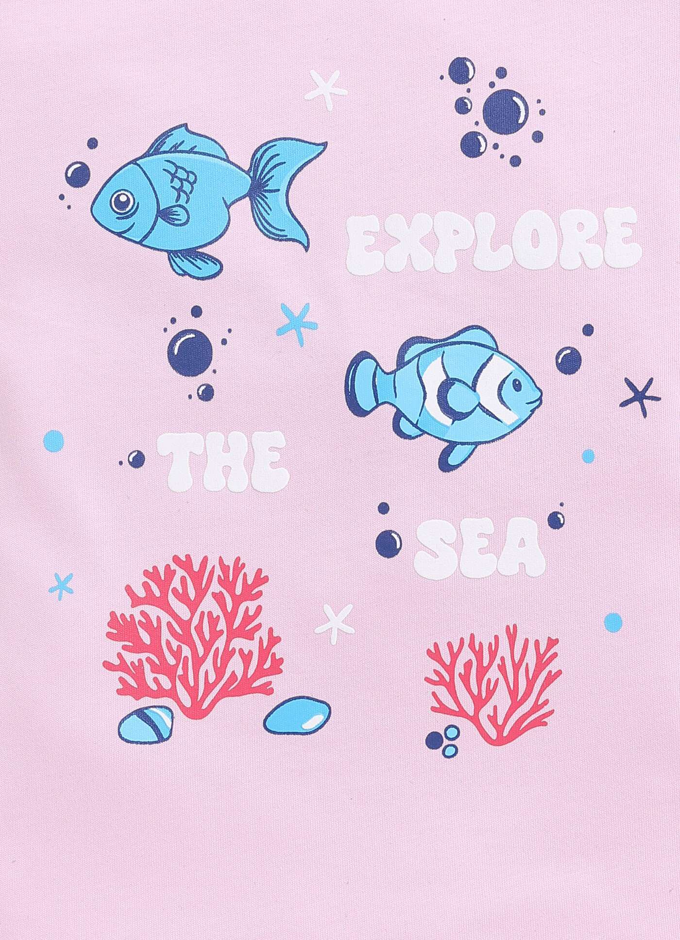 Explore the Sea Print Cotton T-Shirt for Girls