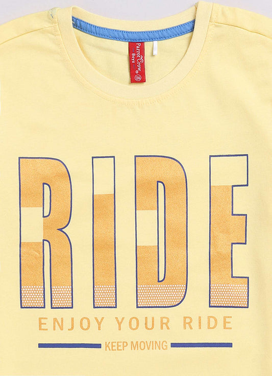 Enjoy Your Ride Print Design Pale Color cotton t-shirt for boys