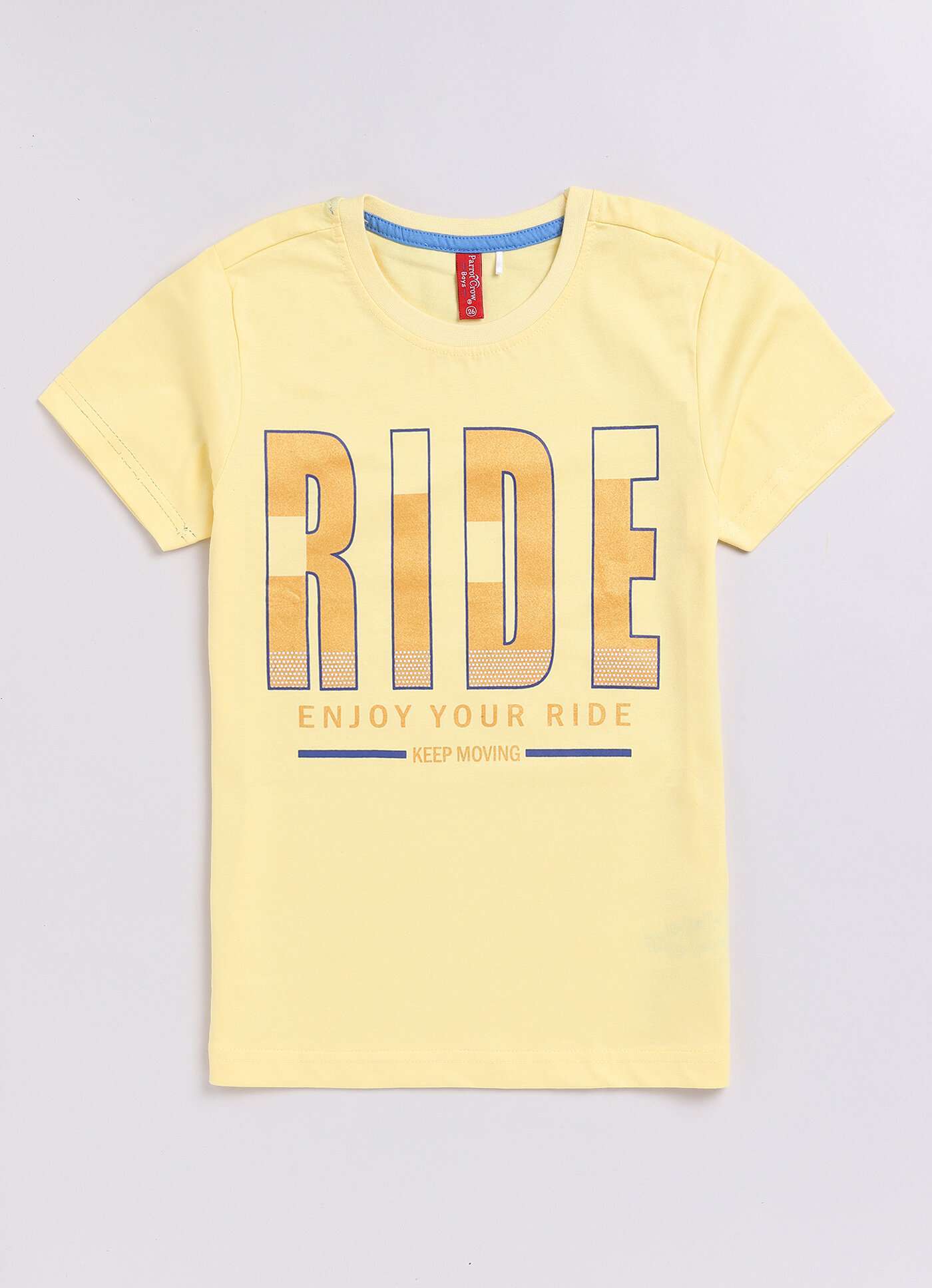 Enjoy Your Ride Print Design Pale Color cotton t-shirt for boys