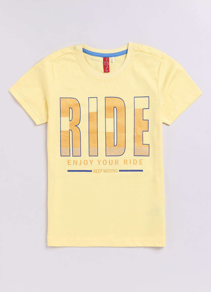 Enjoy Your Ride Print Design Pale Color cotton t-shirt for boys