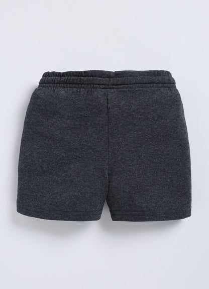 Black Melange Cotton Shorts for Boys – Soft & Comfortable