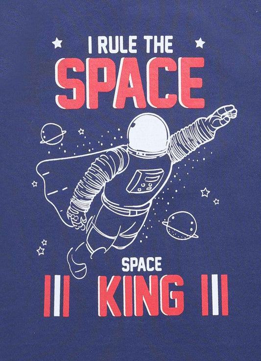 Rule the space king cotton t-shirt for boys