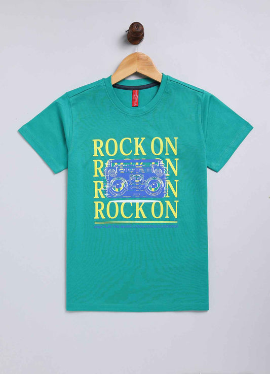 Rock on cotton t-shirt for boys