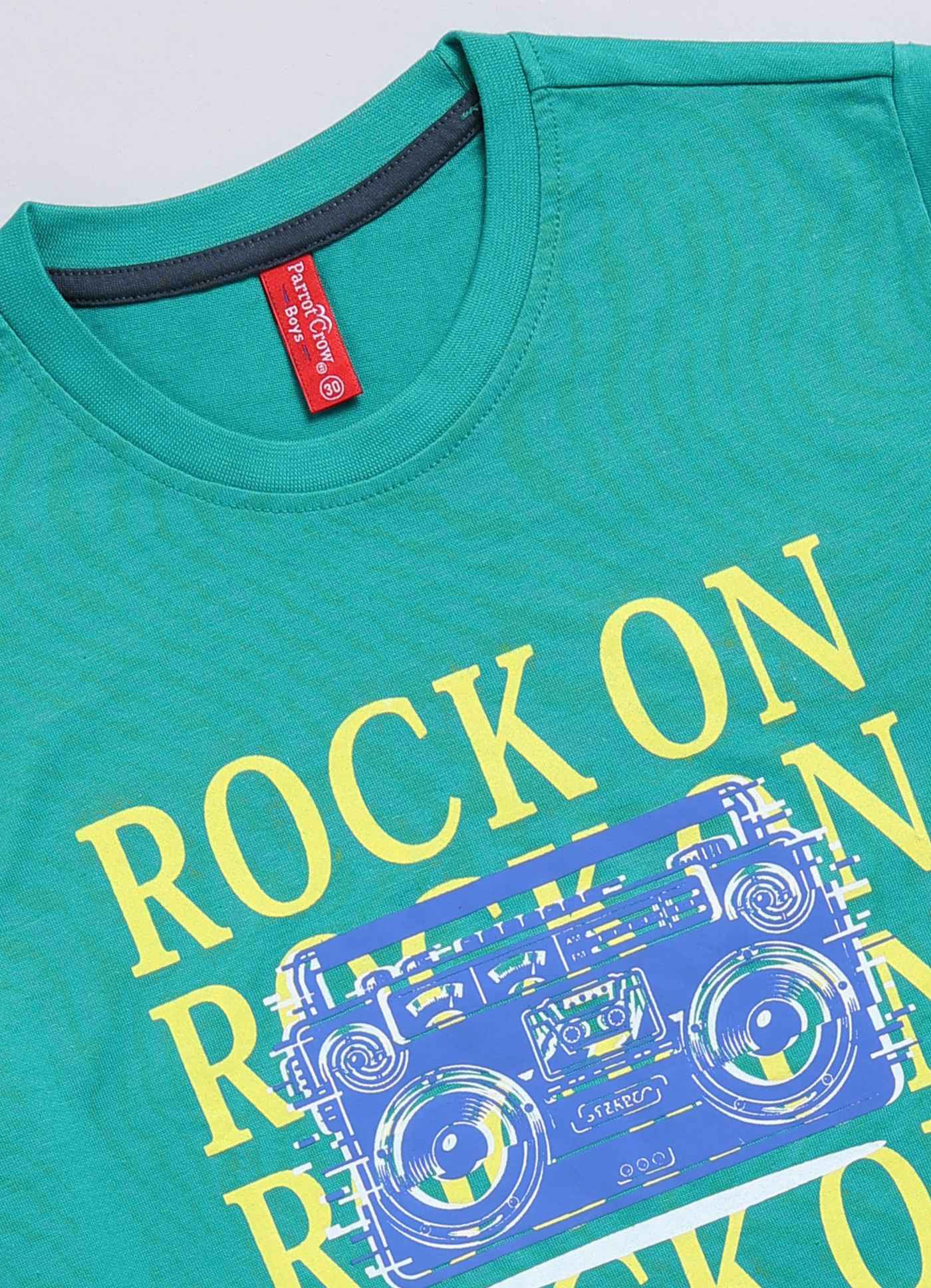 Rock on cotton t-shirt for boys