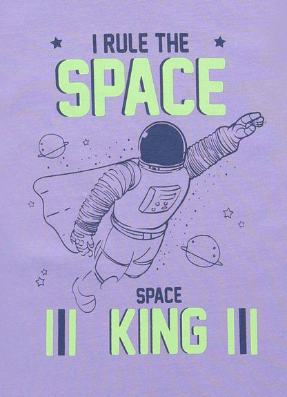 Rule the space king cotton t-shirt for boys