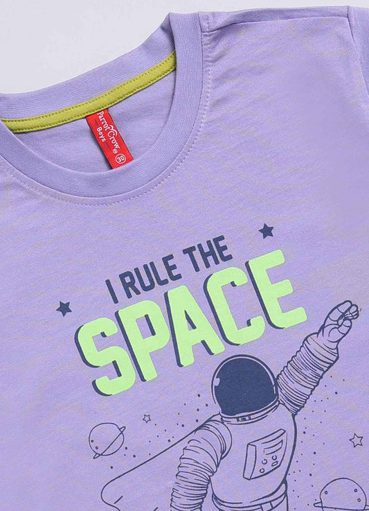 Rule the space king cotton t-shirt for boys