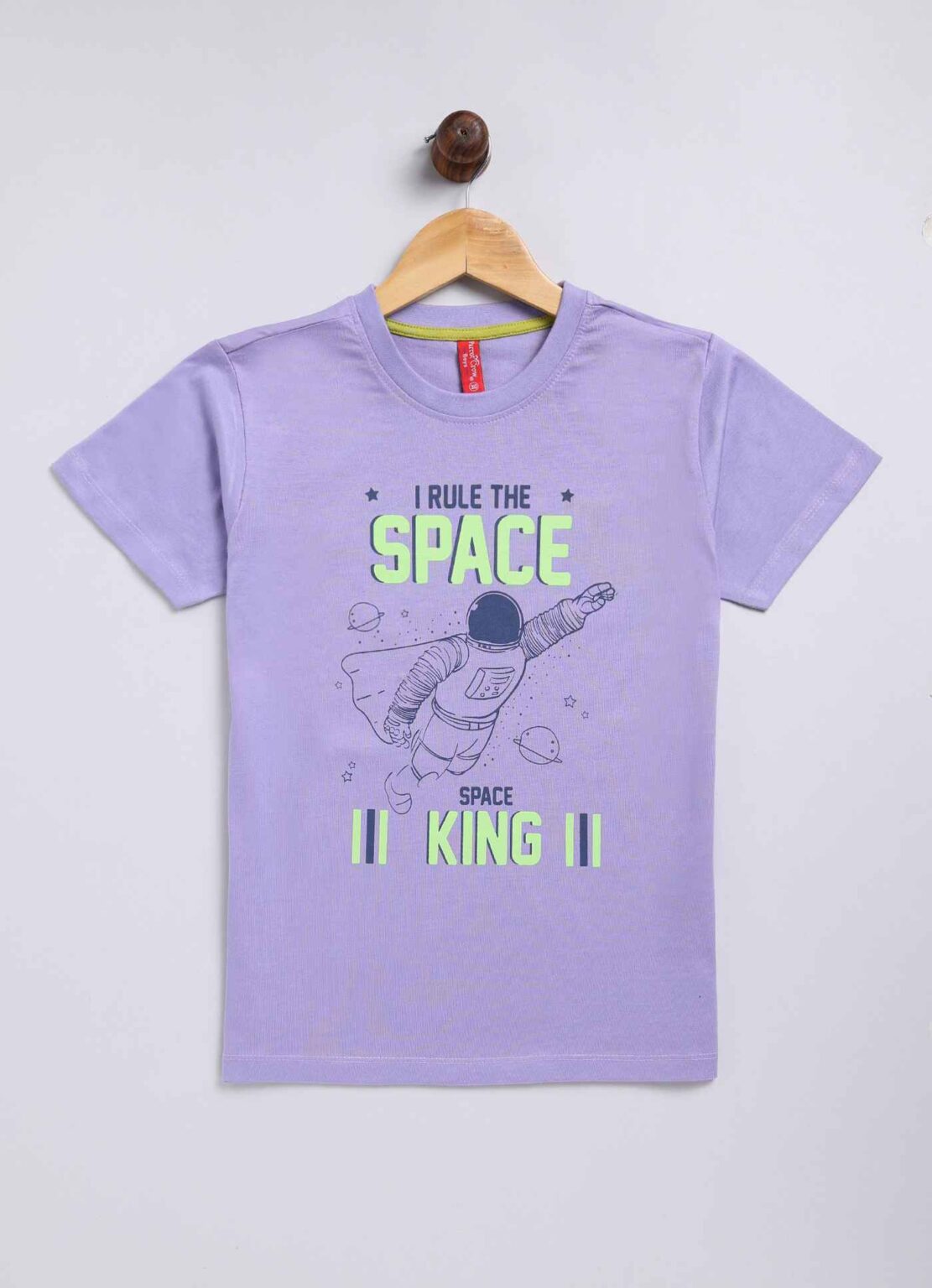 Rule the space king cotton t-shirt for boys