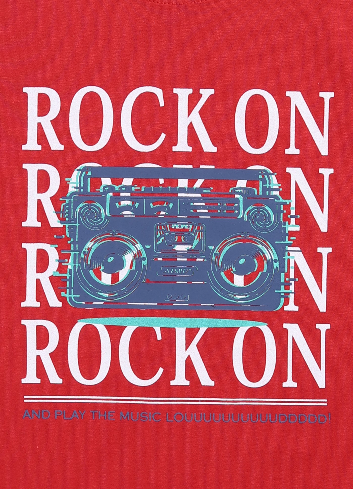 Rock on cotton t-shirt for boys