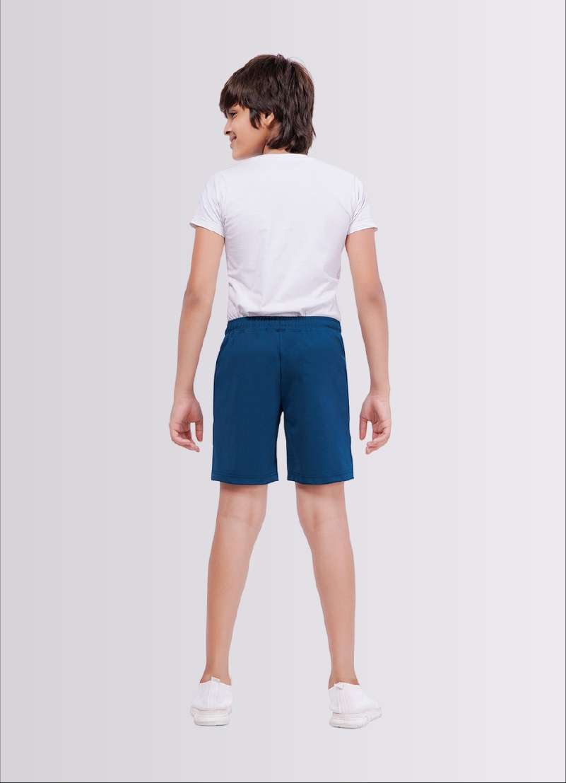 87 Printed AirForce Blue Color Polyester Lycra Shorts for Boys