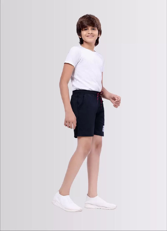 Printed Navy Color Polyester Lycra Shorts for Boys