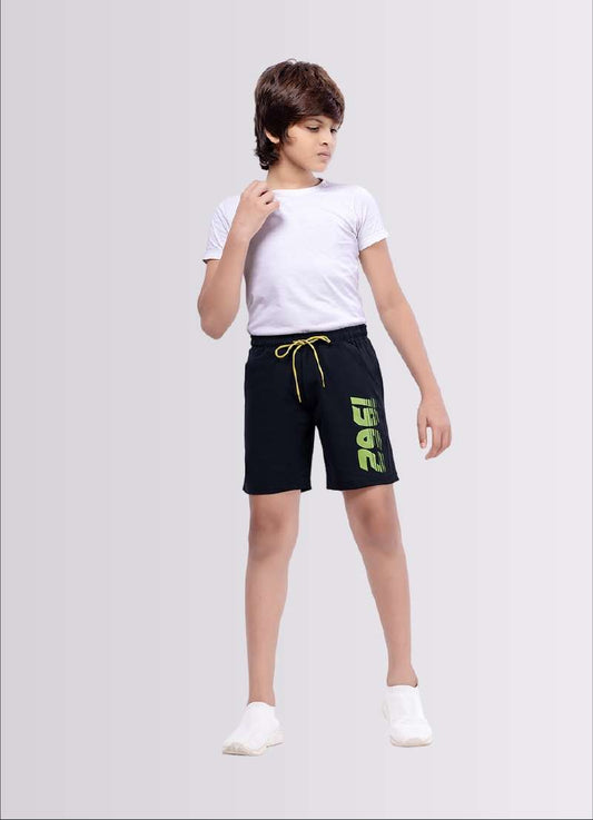 1962 Printed Dark Grey Color Polyester Lycra Shorts for Boys