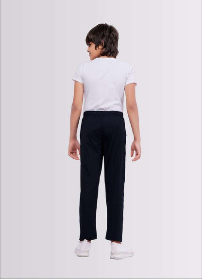 Navy Color Polyester Lycra Jogger Track Pant for Boys