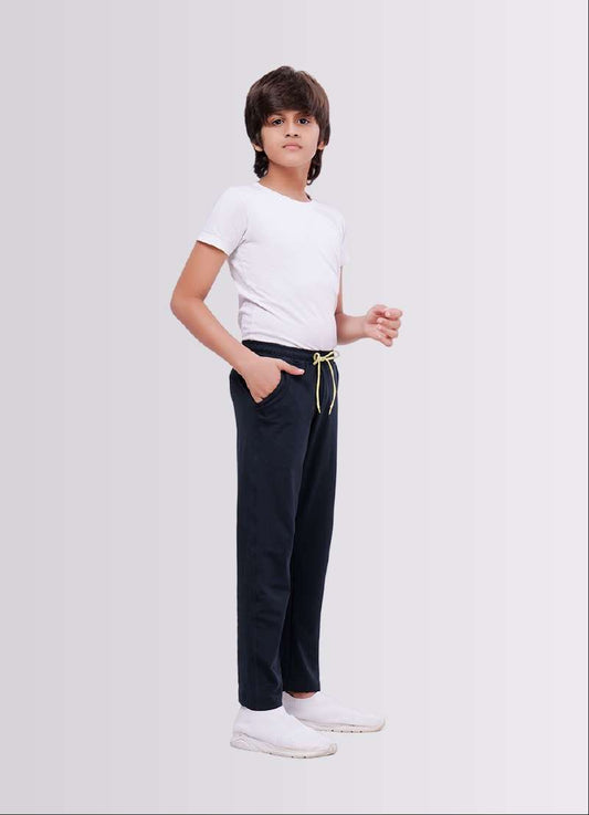 Dark Grey Color Polyester Lycra Jogger Track Pant for Boys