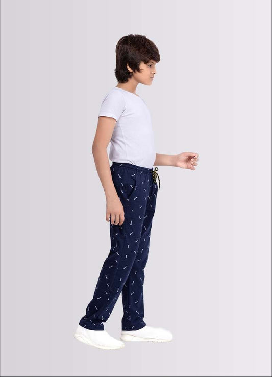 Adventure Print Navy Melange Jogger Track Pants for Boys – Trendy & Comfortable