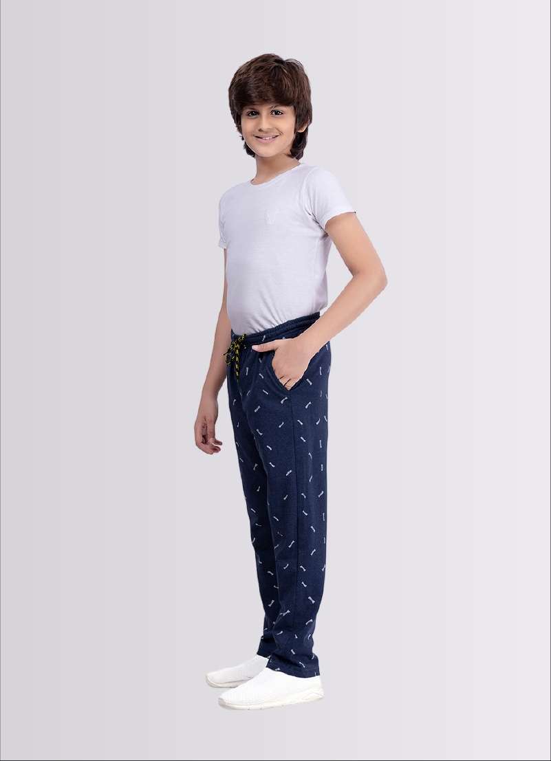 Adventure Print Navy Melange Jogger Track Pants for Boys – Trendy & Comfortable